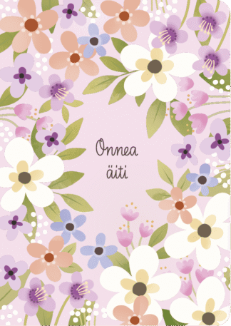 2-osainen kortti Onnea äiti