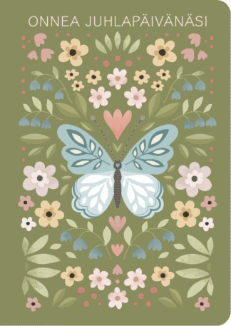 2-osainen onnittelukortti Perhonen