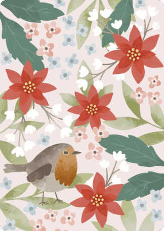 Joulukortti Robin