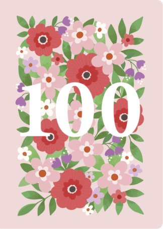 2-osainen 100v onnittelukortti