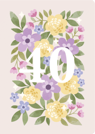 2-osainen 40v onnittelukortti