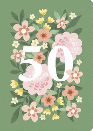 2-osainen 50v onnittelukortti