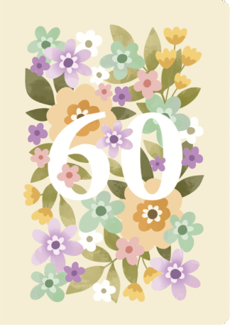 2-osainen 60v onnittelukortti