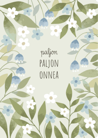 2-osainen onnittelukortti Paljon paljon onnea