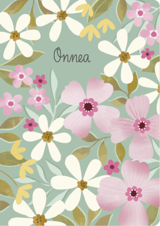 2-osainen onnittelukortti Pirteä