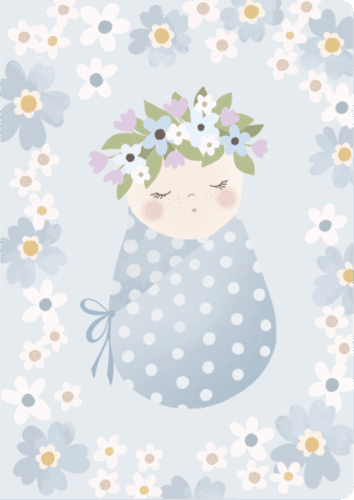 2-osainen vauvakortti vaaleansininen