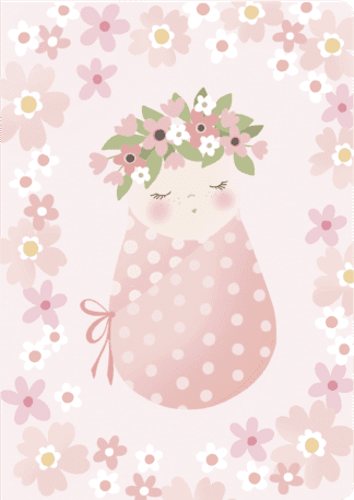 2-osainen vauvakortti vaaleanpunainen