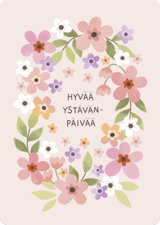 Ystävänpäiväkortti Kukkakehys