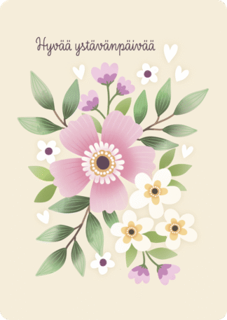 Ystävänpäiväkortti Kukkatervehdys