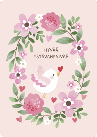 Ystävänpäiväkortti Sydänlintu