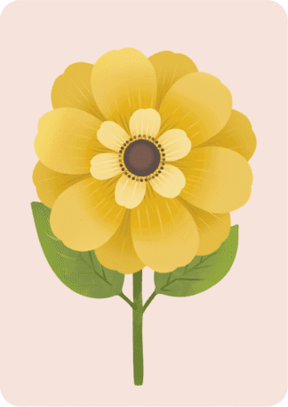 Postikortti Keltainen kukka