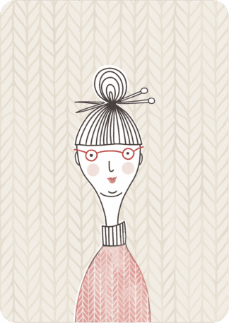 Postikortti Nainen Neuloja